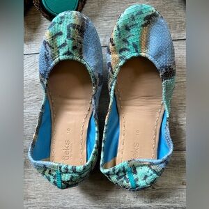 Tieks Azure Snake Flats